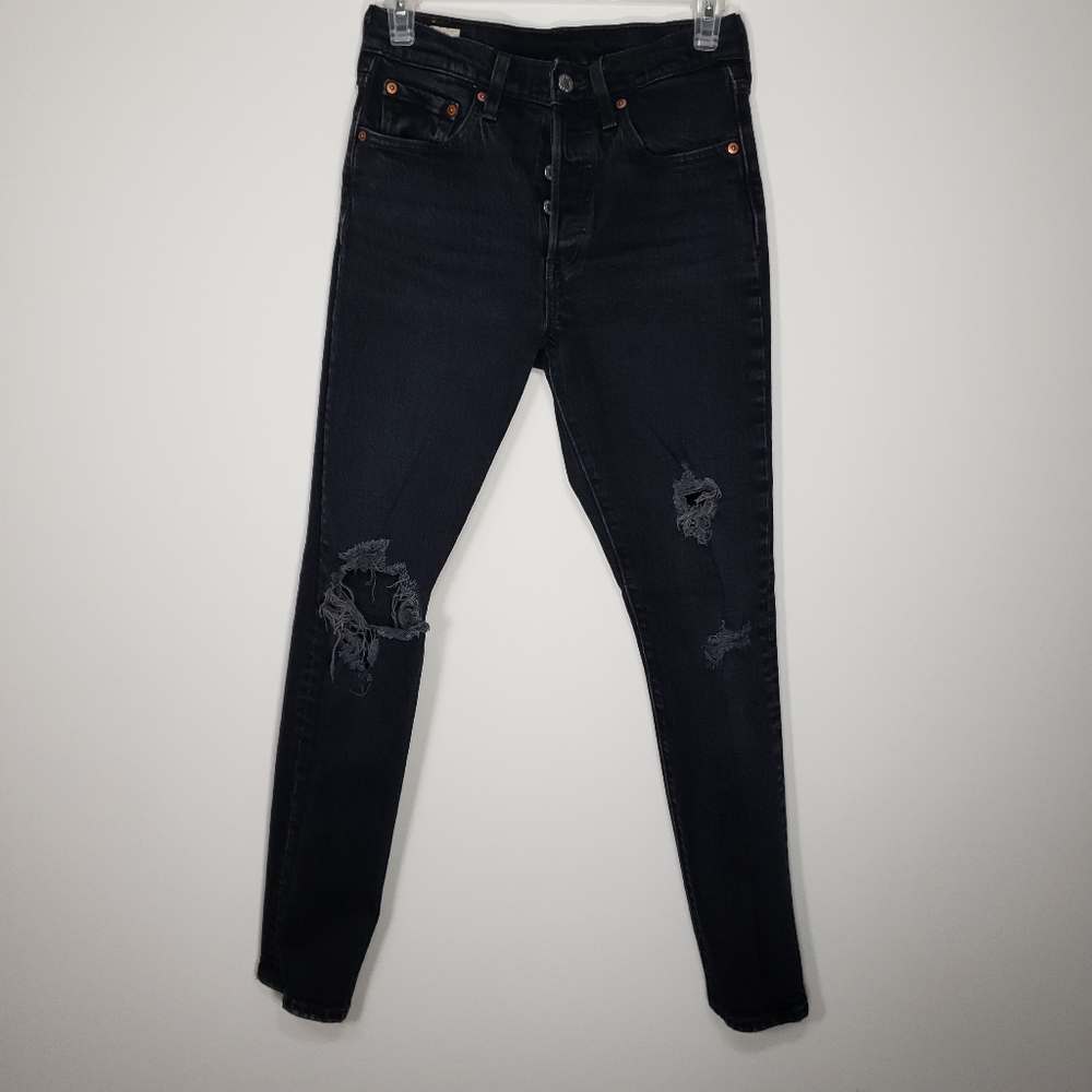 Levi's 501 Distressed 'Skinny in Wild Bunch' Jeans || Women's Size: W 25 × L 28